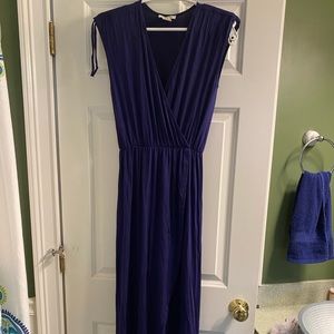 Navy Maxi Dress with Tulip Bottom